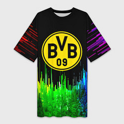 Футболка женская длинная Borussia градиент текстура, цвет: 3D-принт