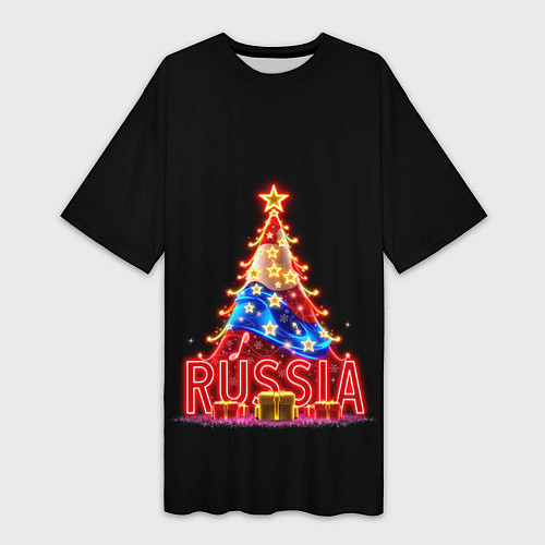 Женская длинная футболка Christmas day / 3D-принт – фото 1