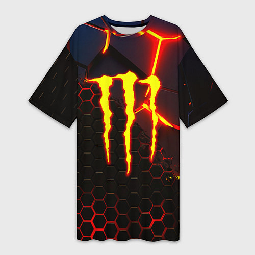Женская длинная футболка Monster energy броня краски / 3D-принт – фото 1