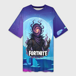 Футболка женская длинная Рейвен Fortnite, цвет: 3D-принт