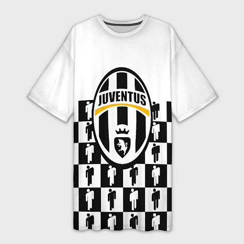 Женская длинная футболка Juventus болельщики паттерн / 3D-принт – фото 1