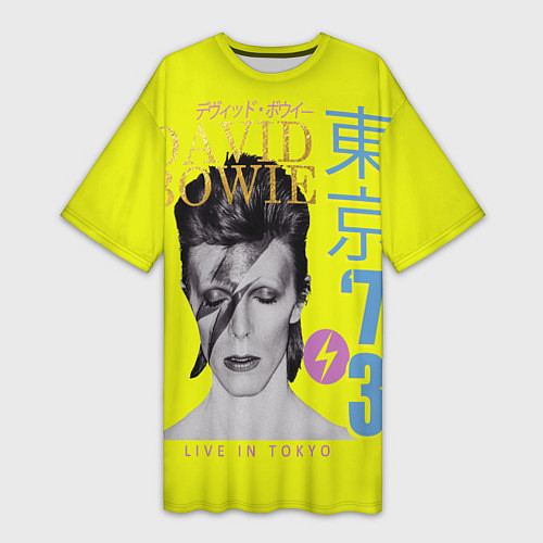 Женская длинная футболка David Bowie 1973 / 3D-принт – фото 1