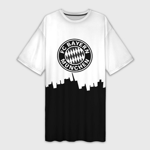 Женская длинная футболка Bayern Mnchen пиксели / 3D-принт – фото 1