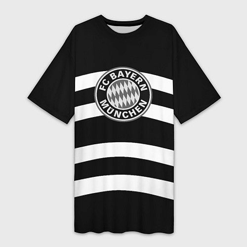 Женская длинная футболка Bayern Mnchen волны / 3D-принт – фото 1