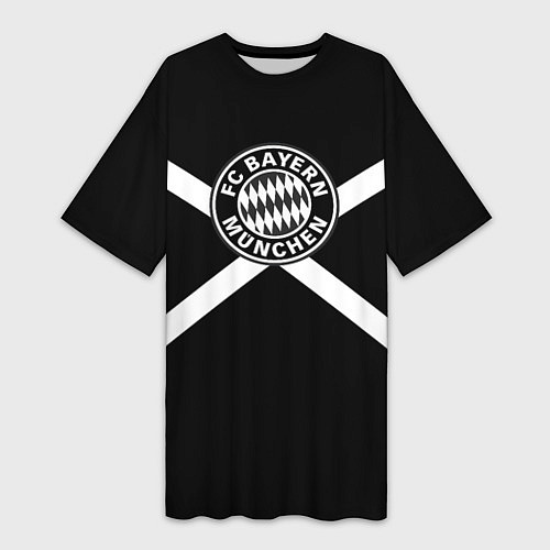 Женская длинная футболка Бавария Мюнхен полосы / 3D-принт – фото 1