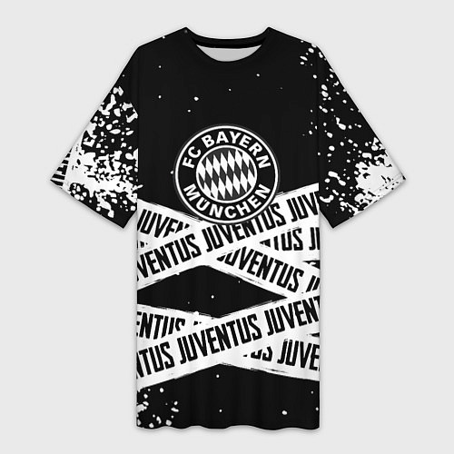 Женская длинная футболка Бавария Мюнхен x Ювентус / 3D-принт – фото 1