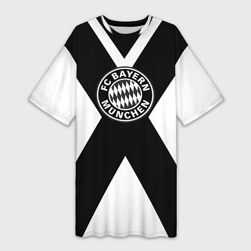 Женская длинная футболка Бавария Мюнхен полосы / 3D-принт – фото 1