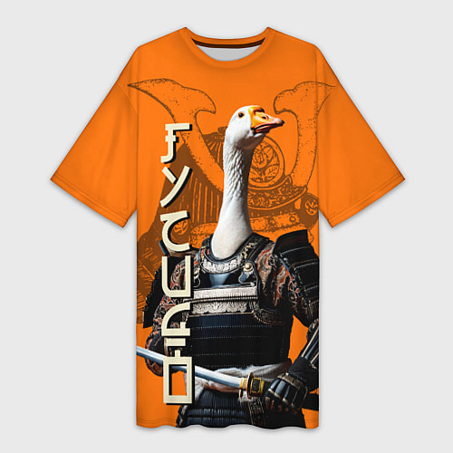 Женская длинная футболка Гусидо - путь гуся / 3D-принт – фото 1