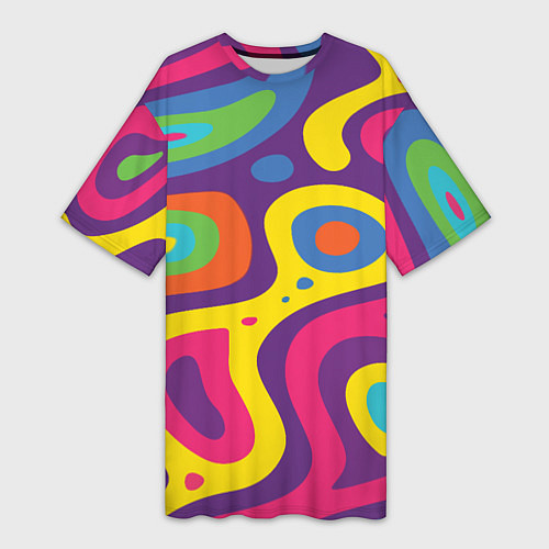 Женская длинная футболка Abstract tac / 3D-принт – фото 1