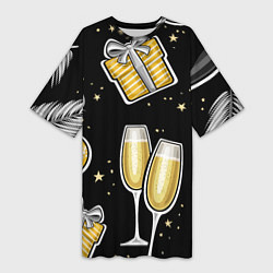 Женская длинная футболка Новогодний вайб