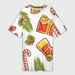 Женская длинная футболка Рождественский вайб