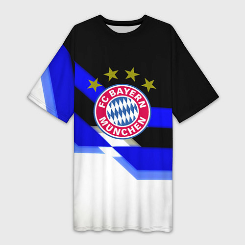 Женская длинная футболка Бавария Мюнхен полосы спорт / 3D-принт – фото 1