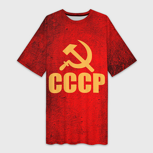 Женская длинная футболка СССР - символика / 3D-принт – фото 1