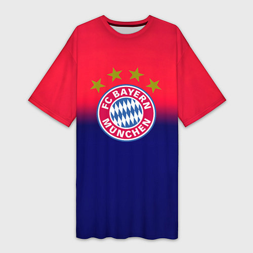 Женская длинная футболка Бавария Мюнхен градиент / 3D-принт – фото 1