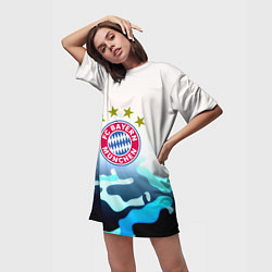 Футболка женская длинная Бавария Мюнхен камуфляж, цвет: 3D-принт — фото 2