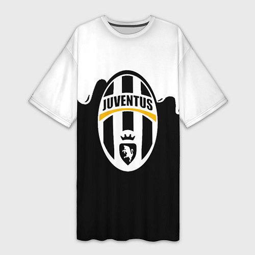 Женская длинная футболка Juventus капли красок / 3D-принт – фото 1