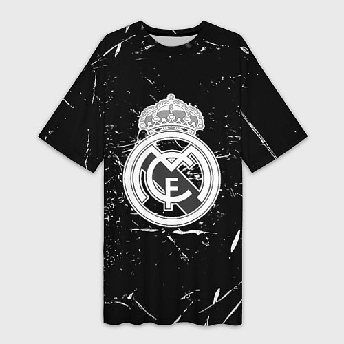 Женская длинная футболка Ювентус краски штрихи / 3D-принт – фото 1