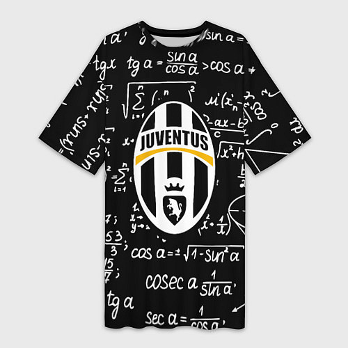 Женская длинная футболка Ювентус физика символы / 3D-принт – фото 1