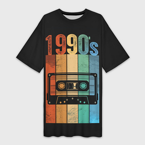 Женская длинная футболка 90ые годы / 3D-принт – фото 1