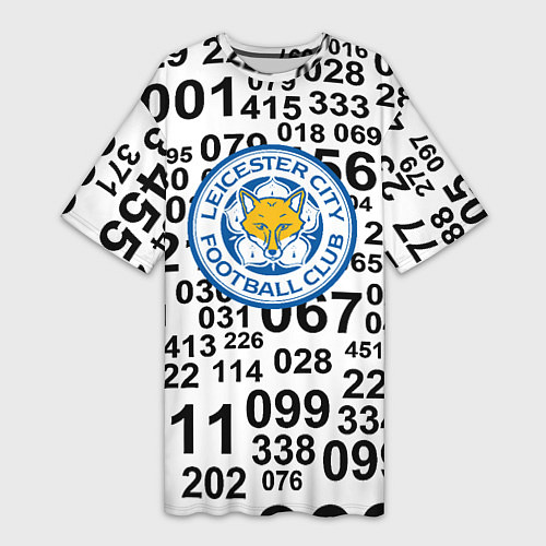 Женская длинная футболка Лестер сити цифры символы / 3D-принт – фото 1
