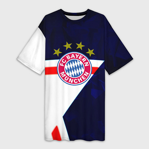 Женская длинная футболка Бавария звезды геометрия / 3D-принт – фото 1