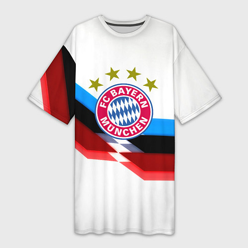 Женская длинная футболка Бавария Мюнхен геометрия спорт / 3D-принт – фото 1
