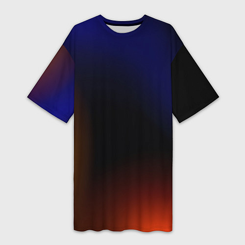 Женская длинная футболка Color black red blue / 3D-принт – фото 1