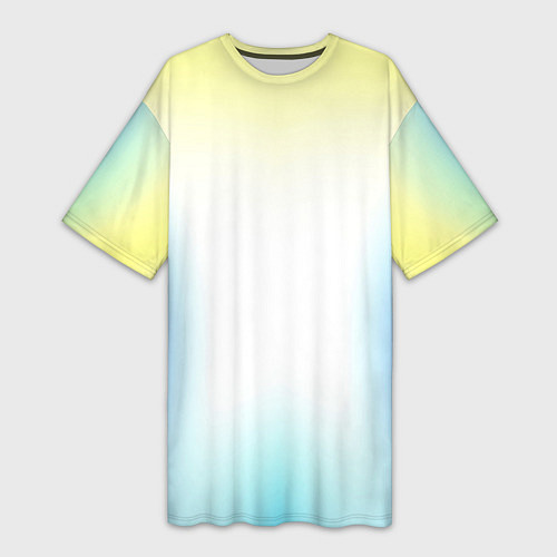 Женская длинная футболка Color yellow blue white / 3D-принт – фото 1