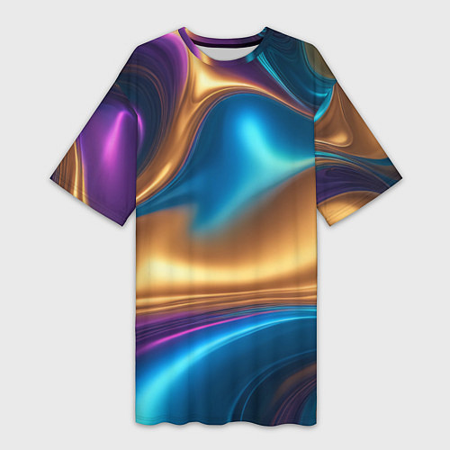 Женская длинная футболка Сплавы разноцветные / 3D-принт – фото 1