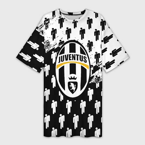Женская длинная футболка Ювентус люди краски / 3D-принт – фото 1