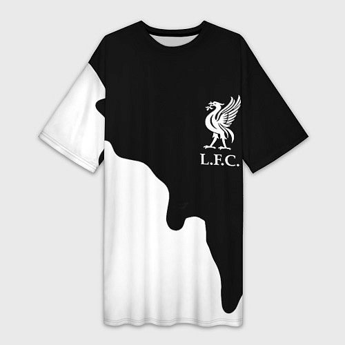 Женская длинная футболка Ливерпуль краски разводы / 3D-принт – фото 1