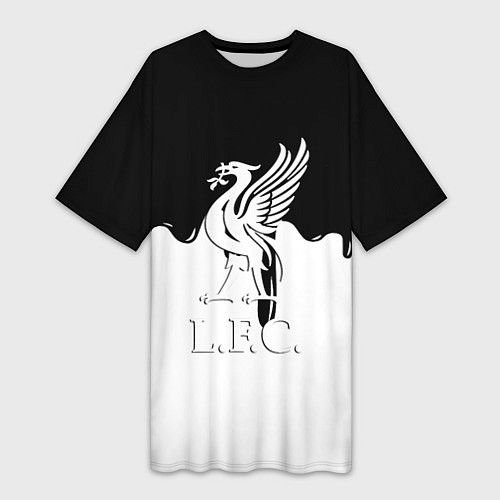 Женская длинная футболка Ливерпуль разводы красок / 3D-принт – фото 1