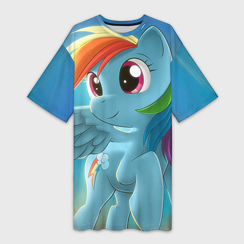 Женская длинная футболка My littlle pony / 3D-принт – фото 1