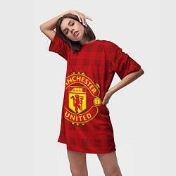 Футболка женская длинная Manchester United, цвет: 3D-принт — фото 2