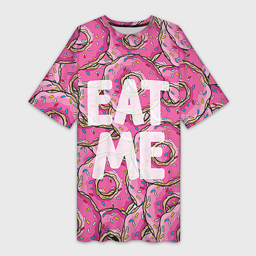 Женская длинная футболка Eat me, Homer / 3D-принт – фото 1