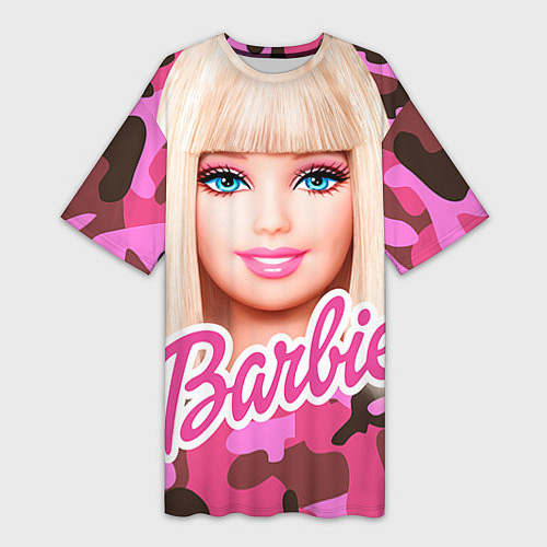 Женская длинная футболка Барби / 3D-принт – фото 1