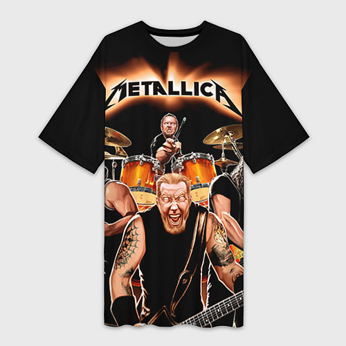 Женская длинная футболка Metallica Band / 3D-принт – фото 1