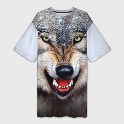 Женская длинная футболка Взгляд волка