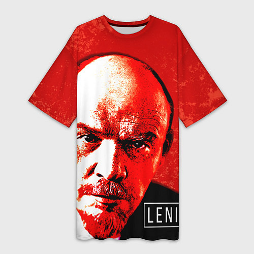 Женская длинная футболка Red Lenin / 3D-принт – фото 1