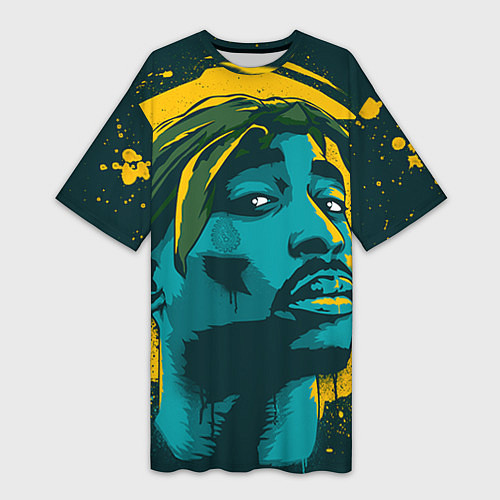 Женская длинная футболка 2Pac Shakur / 3D-принт – фото 1