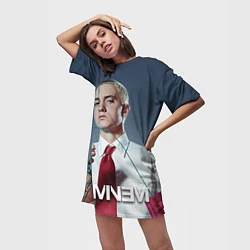 Футболка женская длинная Eminem Fire, цвет: 3D-принт — фото 2