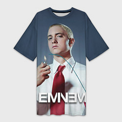 Футболка женская длинная Eminem Fire, цвет: 3D-принт