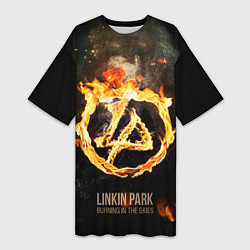 Футболка женская длинная Linkin Park: Burning the skies, цвет: 3D-принт