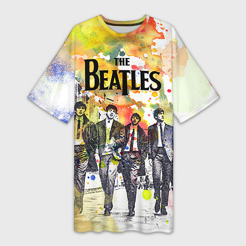 Женская длинная футболка The Beatles: Colour Spray / 3D-принт – фото 1