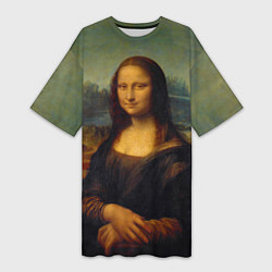 Женская длинная футболка Леонардо да Винчи - Мона Лиза