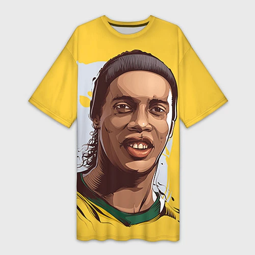 Женская длинная футболка Ronaldinho Art / 3D-принт – фото 1