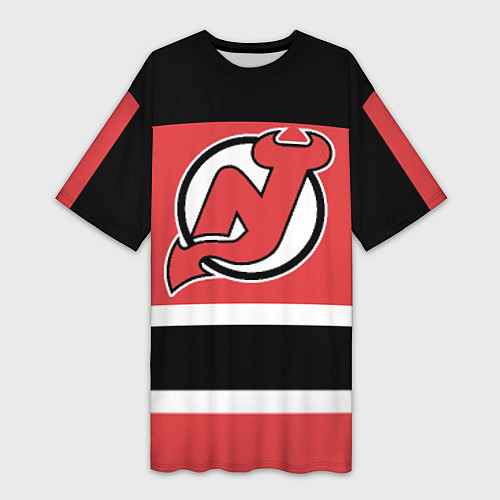 Женская длинная футболка New Jersey Devils / 3D-принт – фото 1