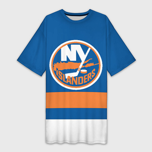 Женская длинная футболка New York Islanders / 3D-принт – фото 1