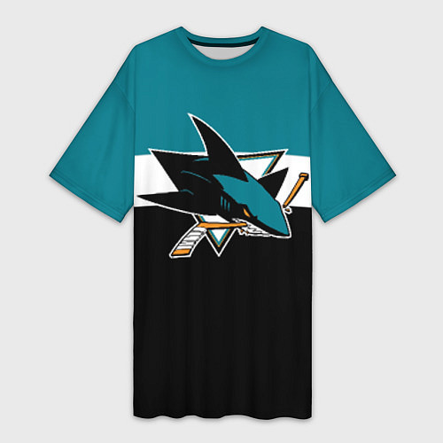 Женская длинная футболка San Jose Sharks / 3D-принт – фото 1