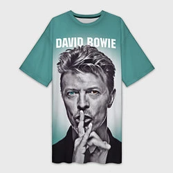 Женская длинная футболка Дэвид Боуи: тишина